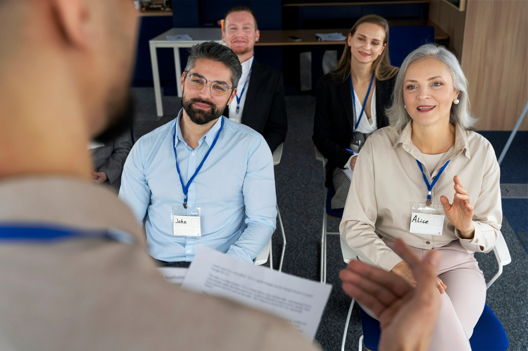 Business professionals at a gathering